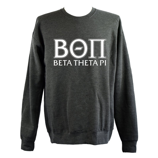 Beta Theta Pi Sweatshirt- Crewneck Fraternity Varsity Letters Design