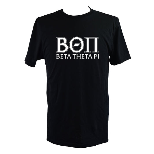 Beta Theta Pi Fraternity T-Shirt- Varsity Greek Letters Design