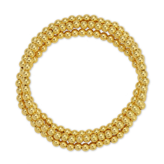 Gold Plated Bead Stretch Bracelet