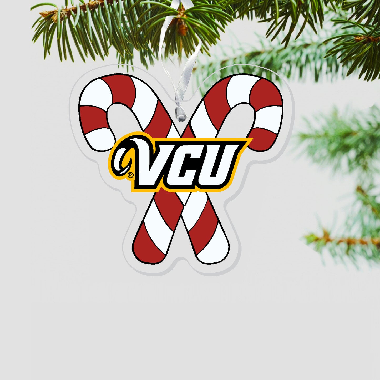VCU Candy Cane Ornament