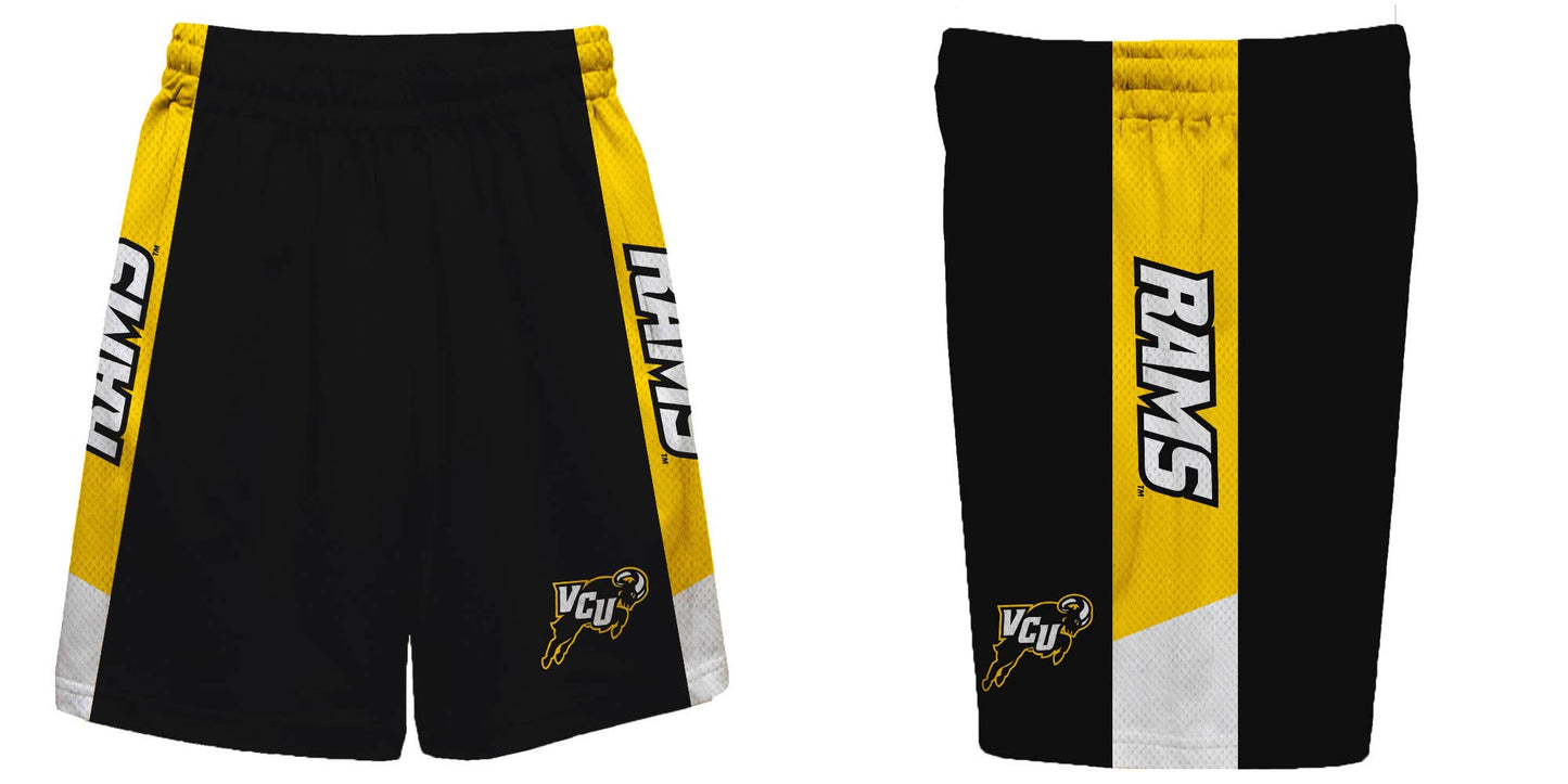 Rams Virginia Commonwealth Black-Gold Athletic Mesh Short