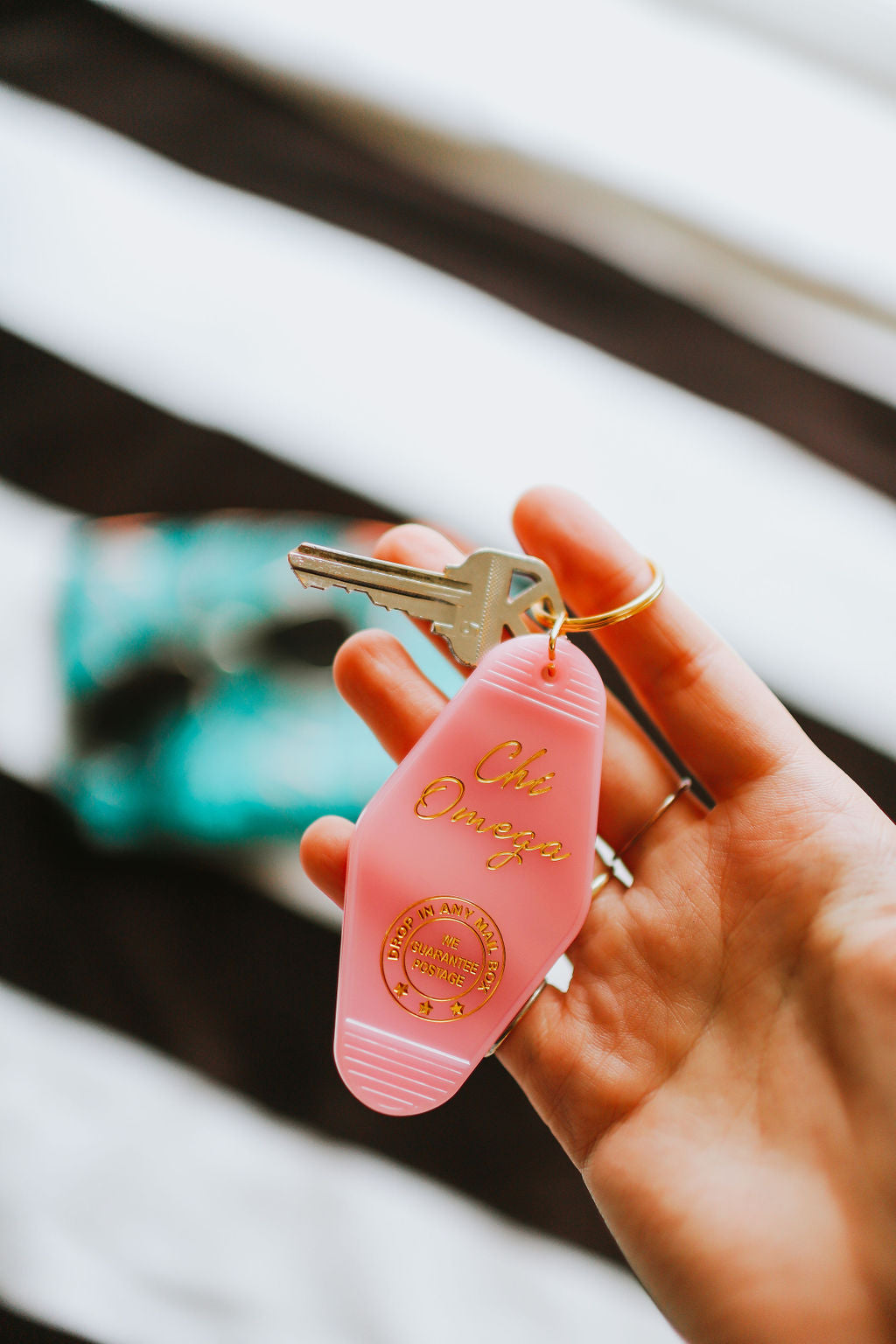 Chi Omega Motel Keychain