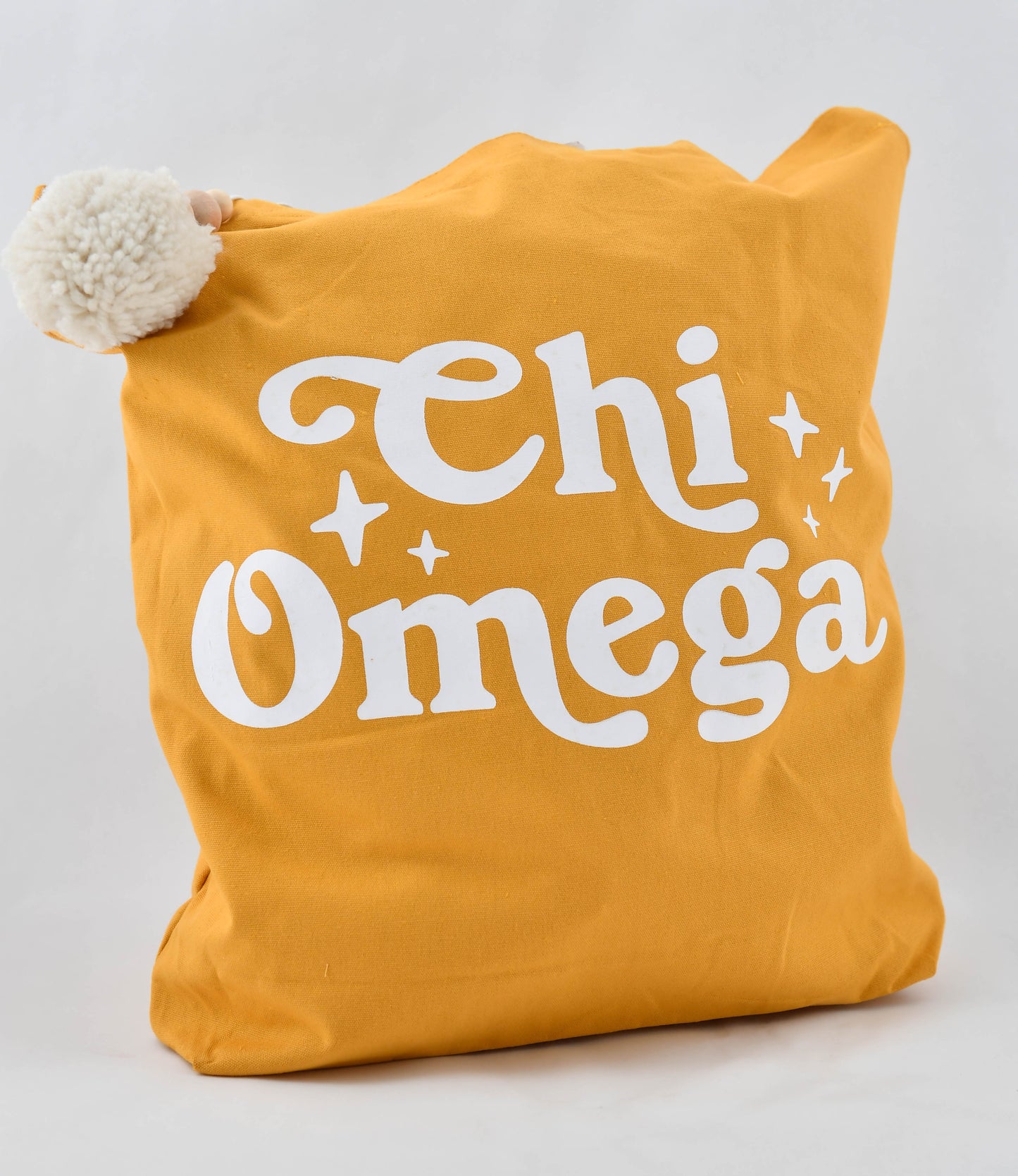 Chi Omega Retro Pom Pom Tote Bag