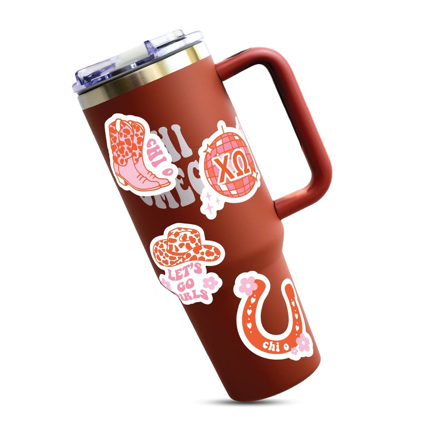 Chi Omega Sticker Sheet - Western Disco Design