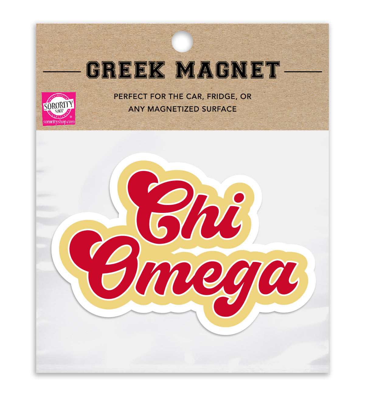 Chi Omega Retro Sorority Car Magnet Set of 2