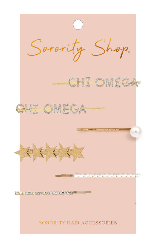 Chi Omega Sorority Hair Clips