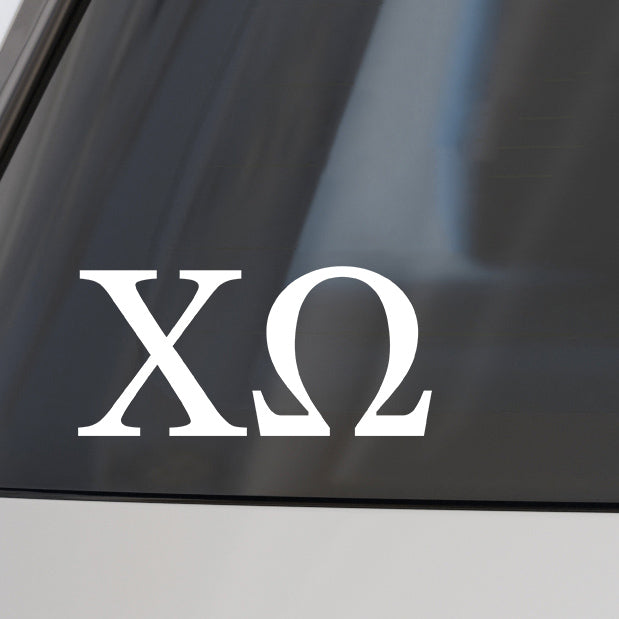 Chi Omega Car Decal Sticker- Greek Letters Design