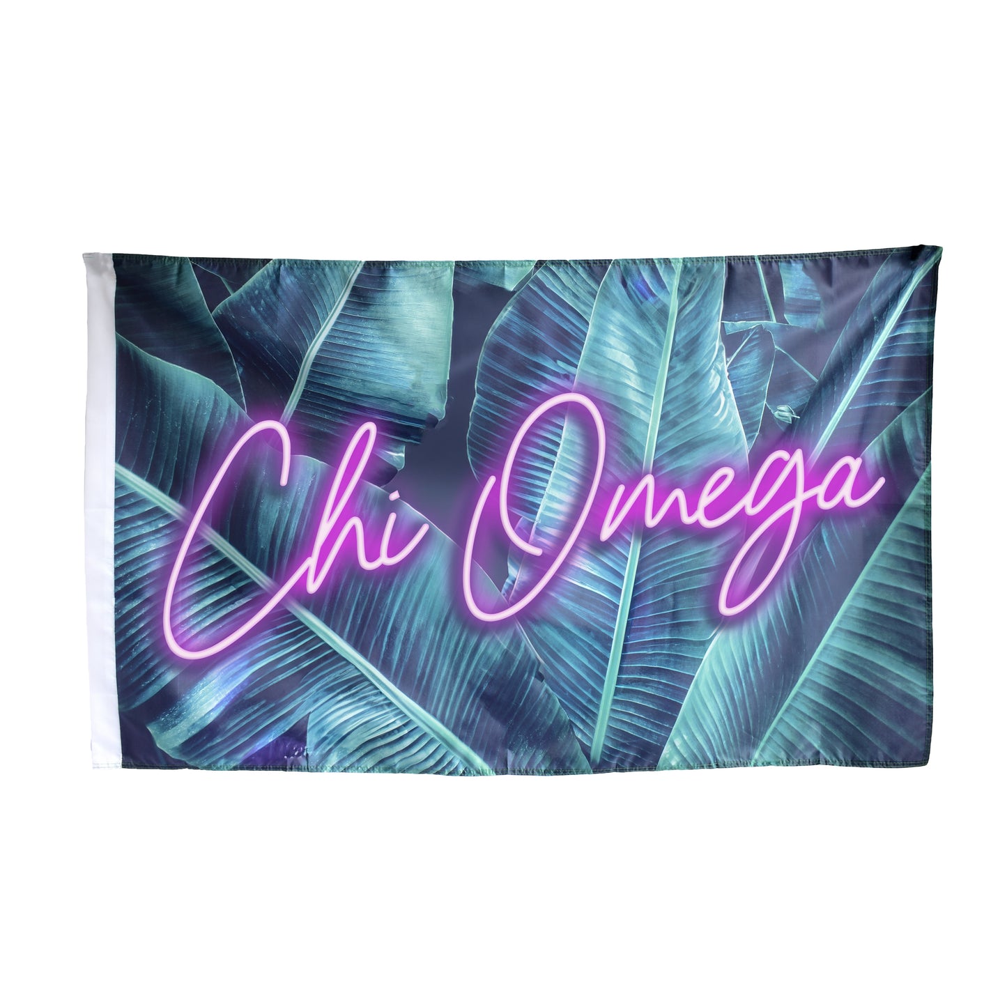 Chi Omega Neon Palm Flag