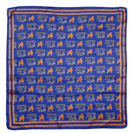 SGRHO Dark Blue and Yellow Poodle Square Scarf