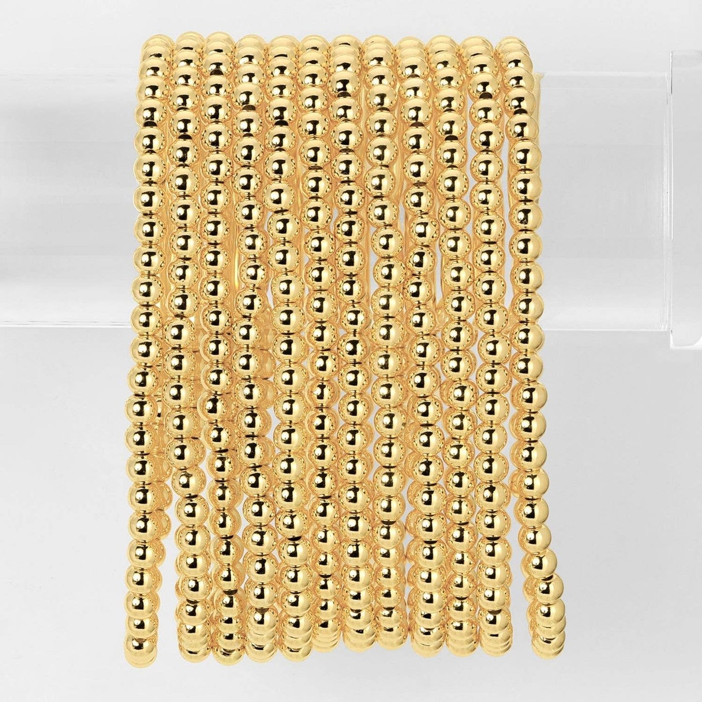 Gold Plated Bead Stretch Bracelet