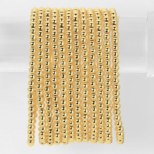Gold Plated Bead Stretch Bracelet