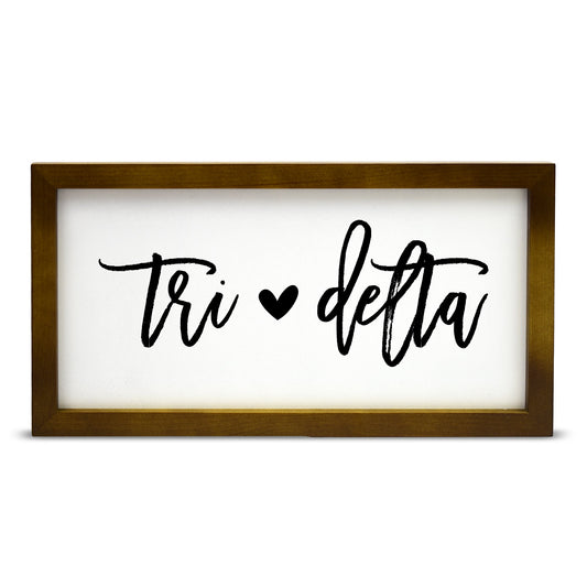Delta Delta Delta Script Wooden Sign