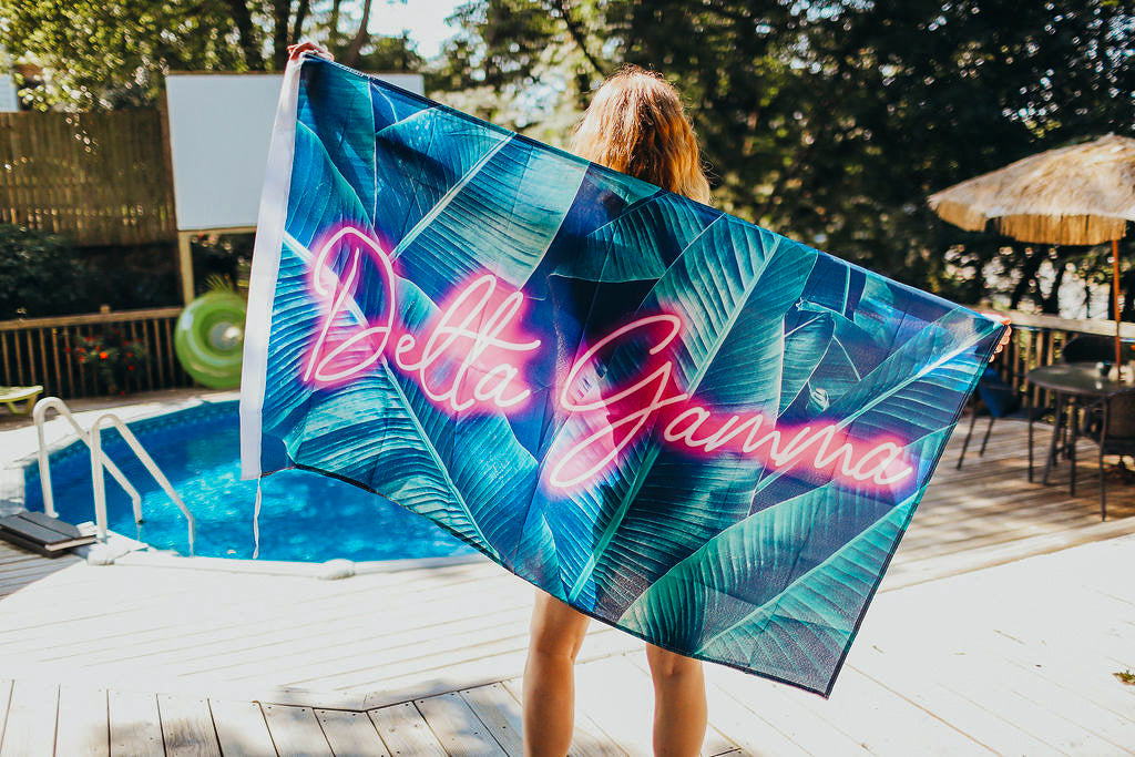 Delta Gamma Neon Palm Flag