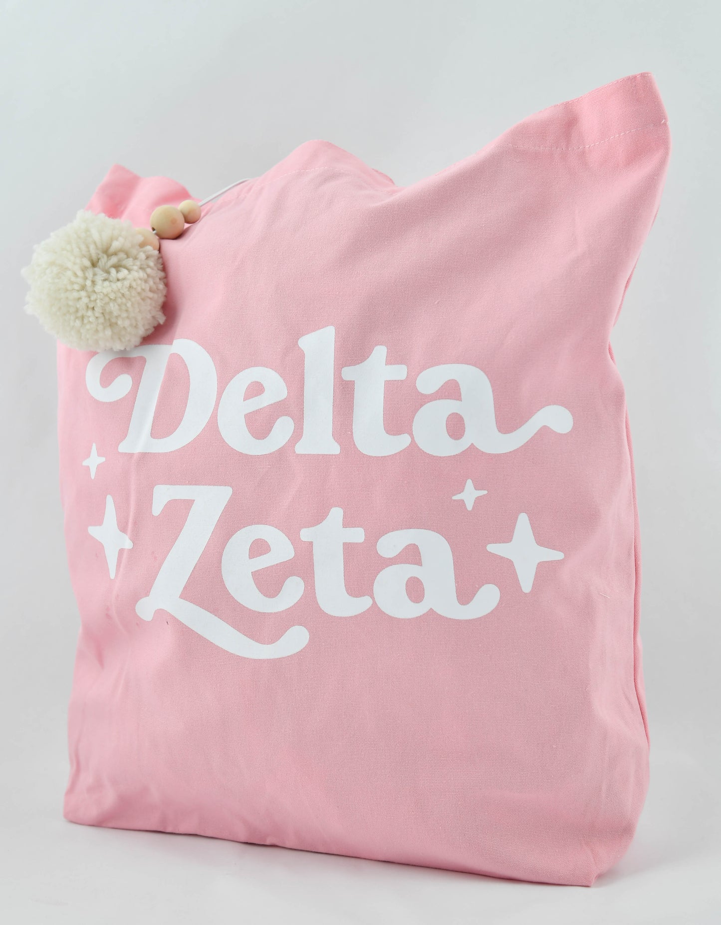 Delta Zeta Retro Pom Pom Tote Bag