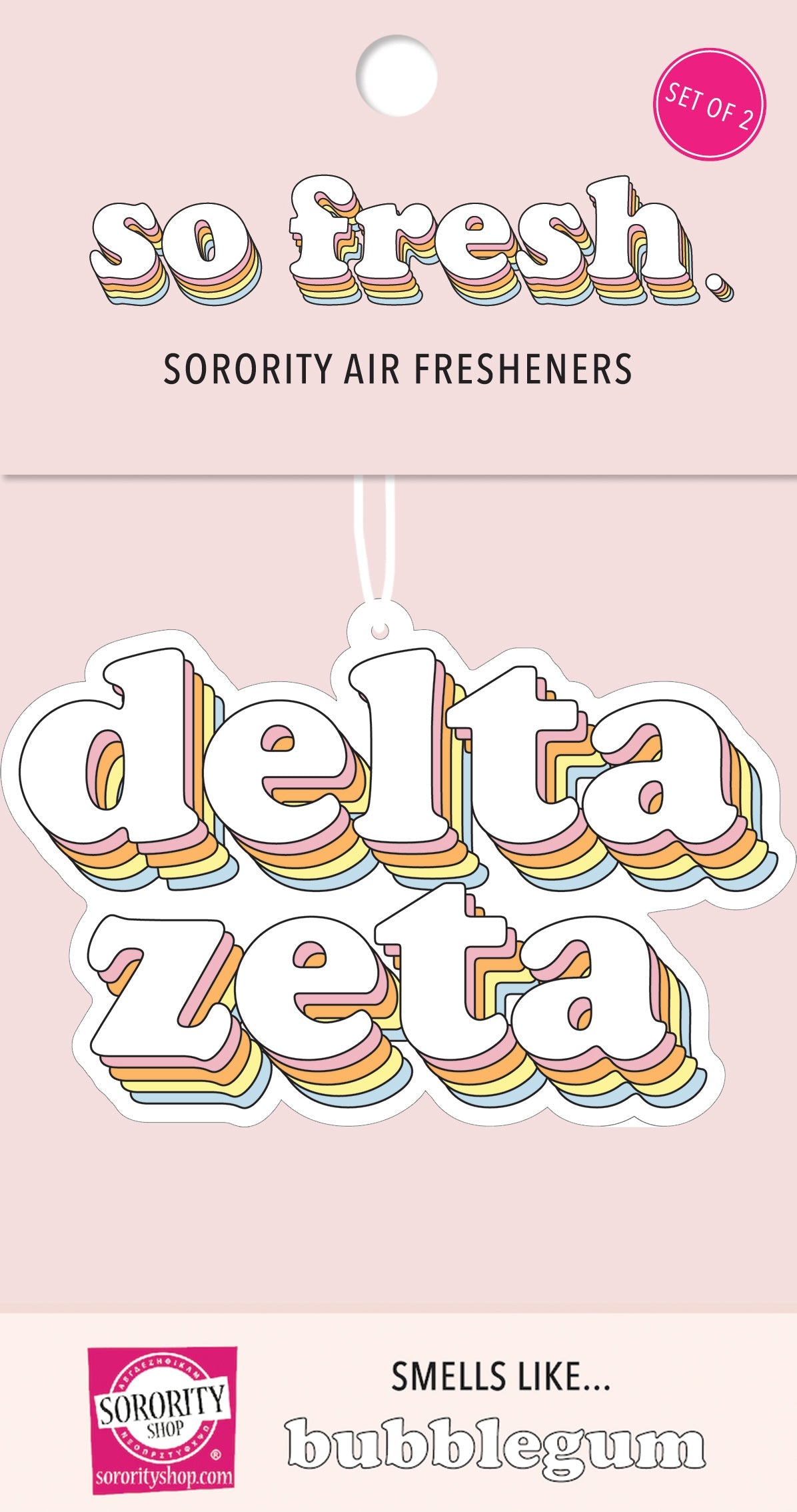 Delta Zeta - Retro Air Freshener - Bubblegum Scent