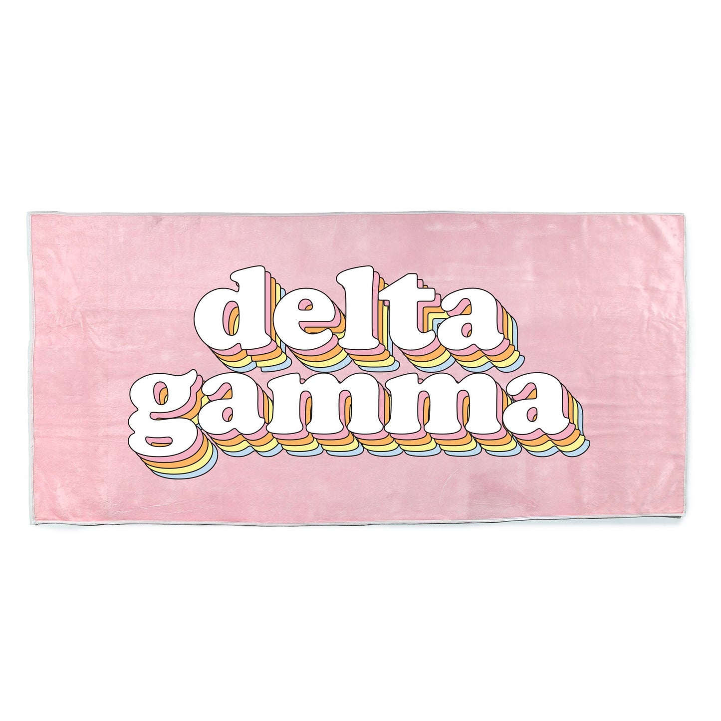 Delta Gamma Plush Retro Beach Towel