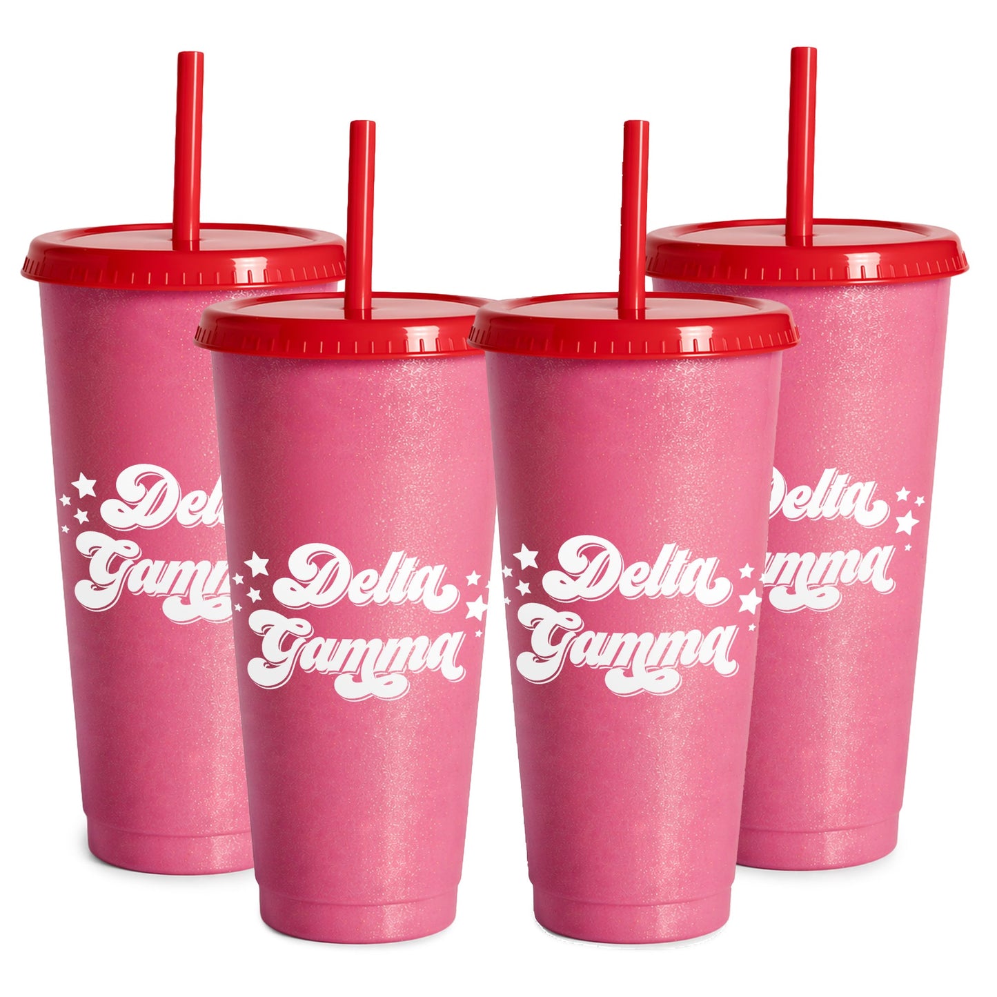 Delta Gamma Glitter Color Changing Cup 4-Pack