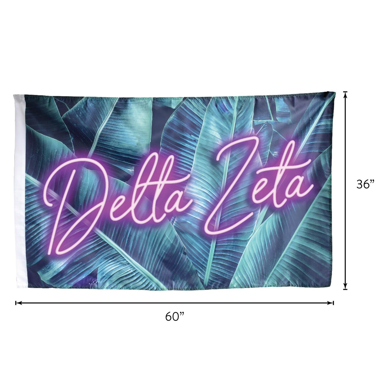 Delta Zeta Neon Palm Flag