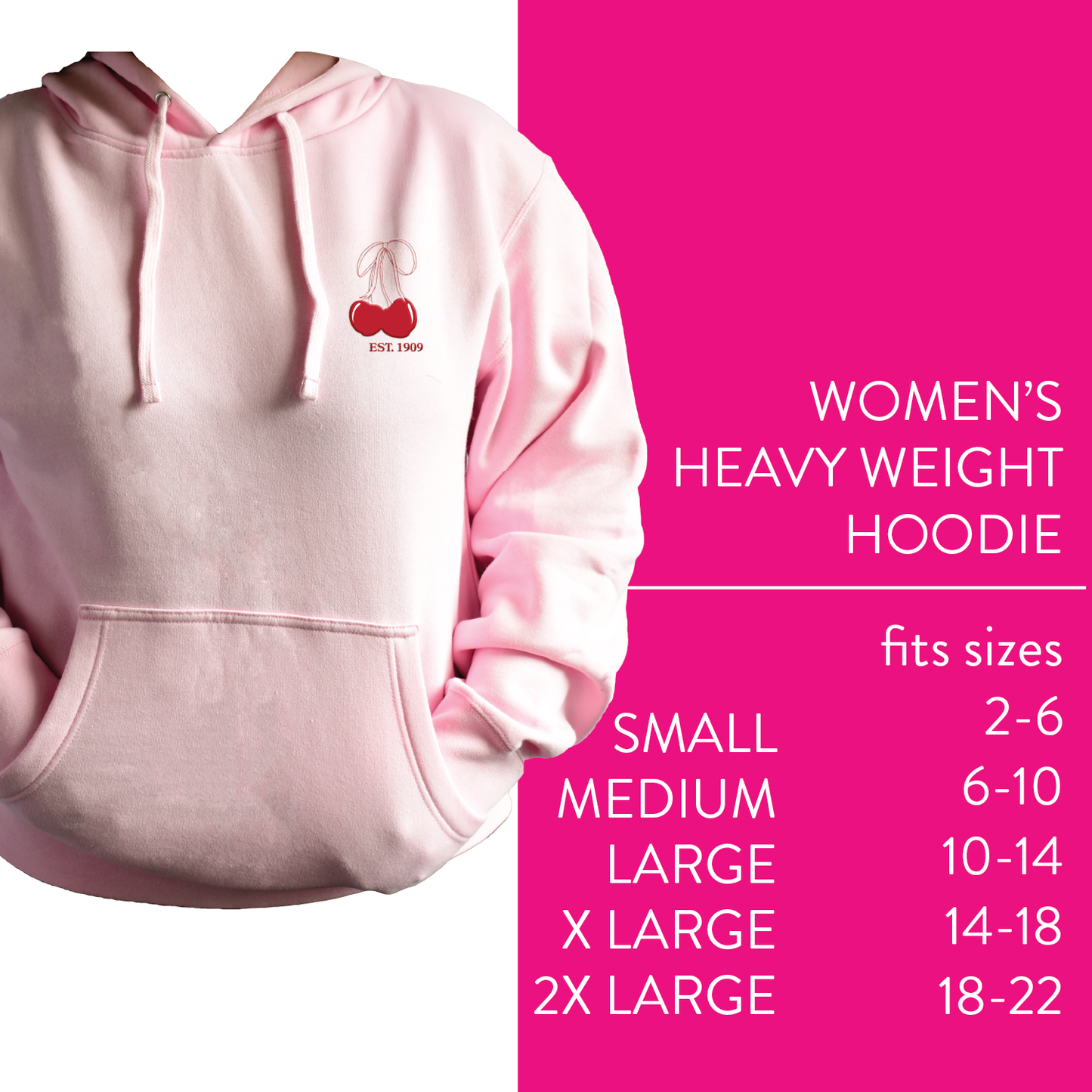 Alpha Omicron Pi Hooded Sweatshirt with Cherries and Sorority Name