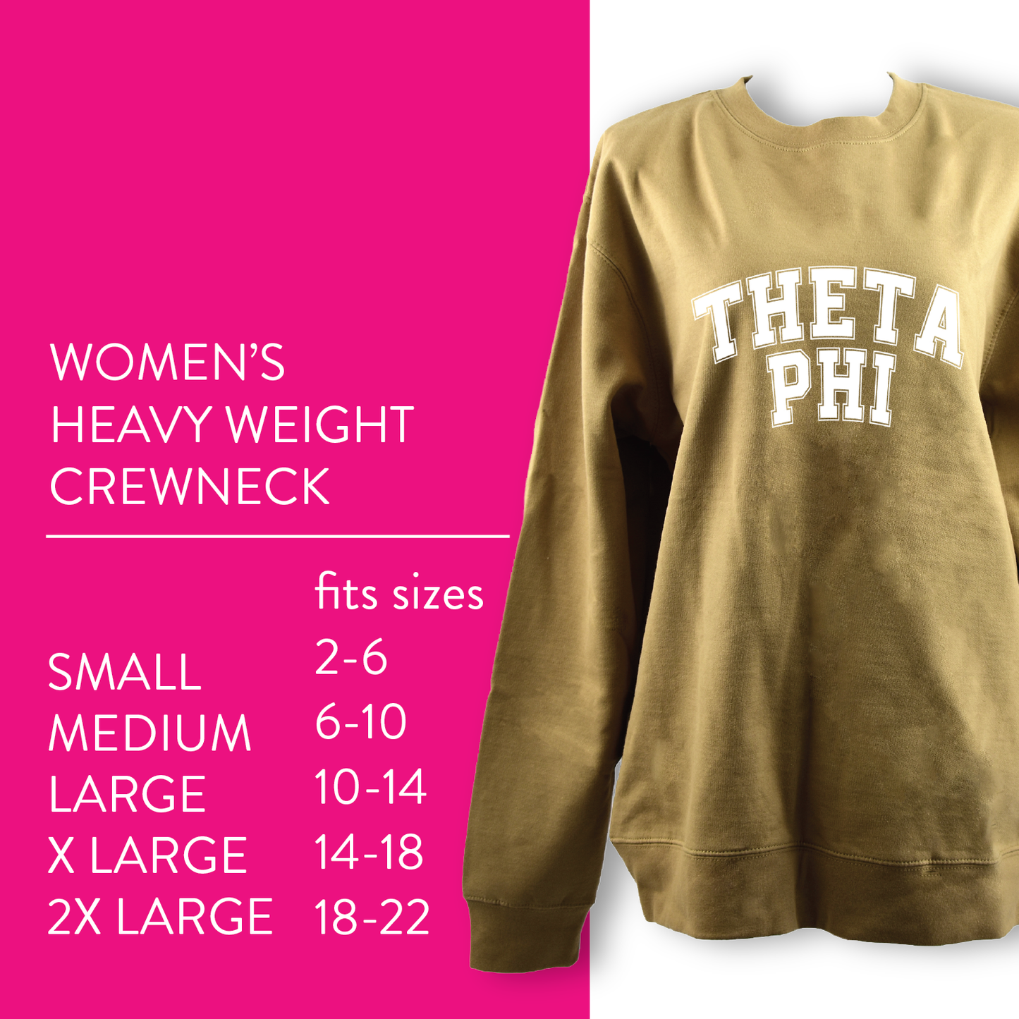 Theta Phi Alpha Sweatshirt- Crewneck Varsity Letters Design
