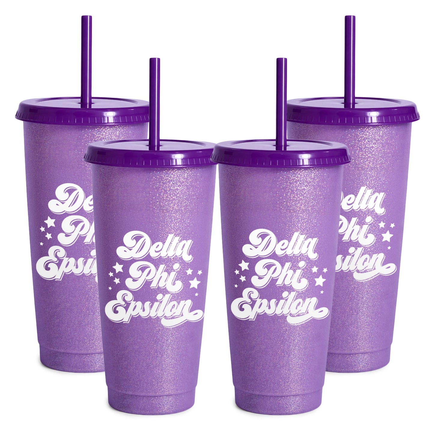 Delta Phi Epsilon Glitter Color Changing Cup 4-Pack