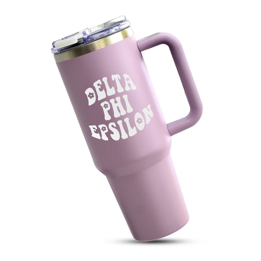 Delta Phi Epsilon Tumbler - 40oz Stainless Steel with Handle