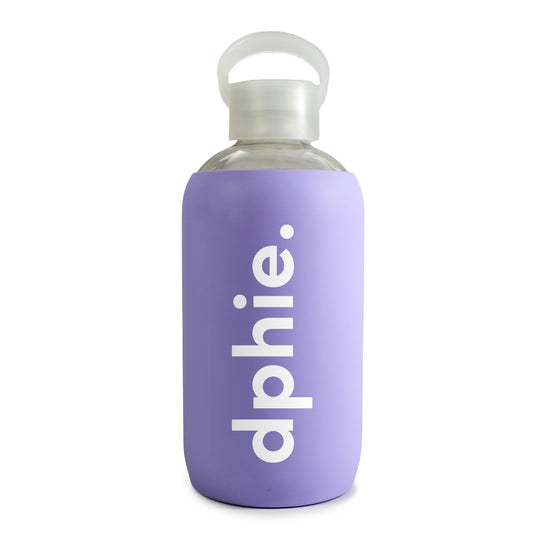 Delta Phi Epsilon Glass Water Bottle with Silicone Sleeve