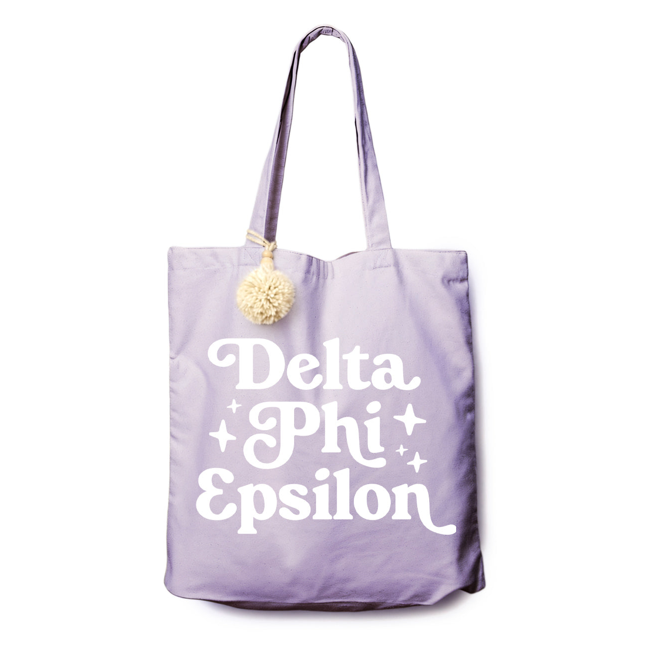 Delta Phi Epsilon Retro Pom Pom Tote Bag