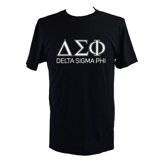 Delta Sigma Phi Fraternity T-Shirt- Varsity Greek Letters Design