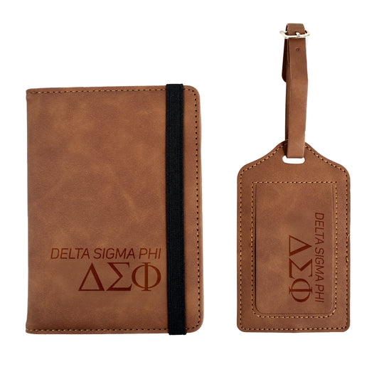 Delta Sigma Phi Passport Holder & Luggage Tag Travel Gift Set