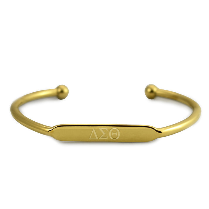Delta Sigma Theta Sorority, Incorporated Bracelet- Gold-Plated Bangle with Greek Letters