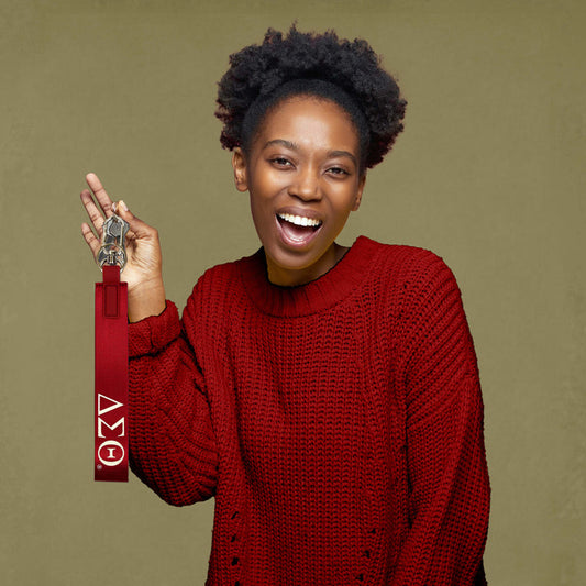 Delta Sigma Theta Keychain- Hands-Free Wristlet Lanyard Style