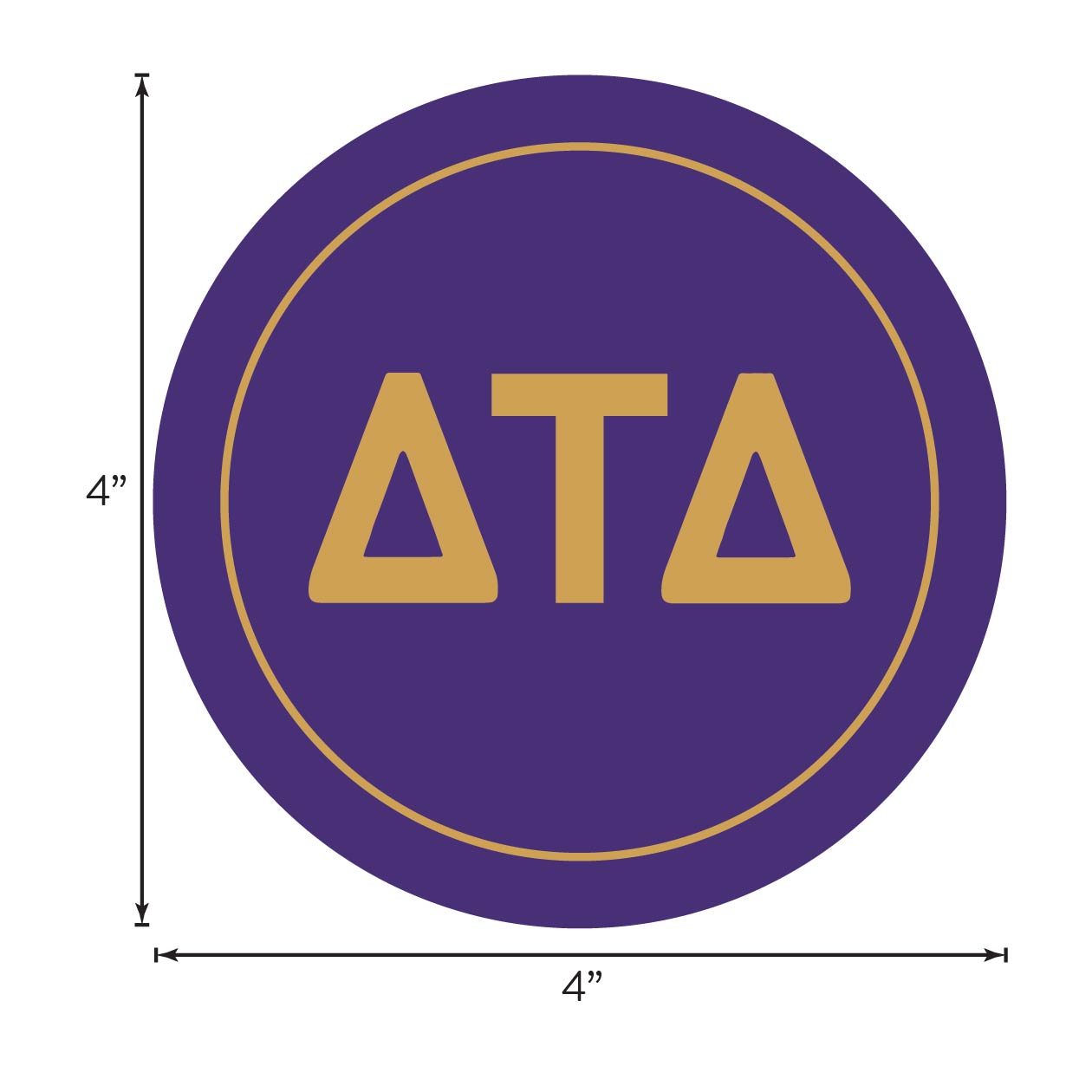 Delta Tau Delta Fraternity Car Decal Sticker- Full Color Circle Logo
