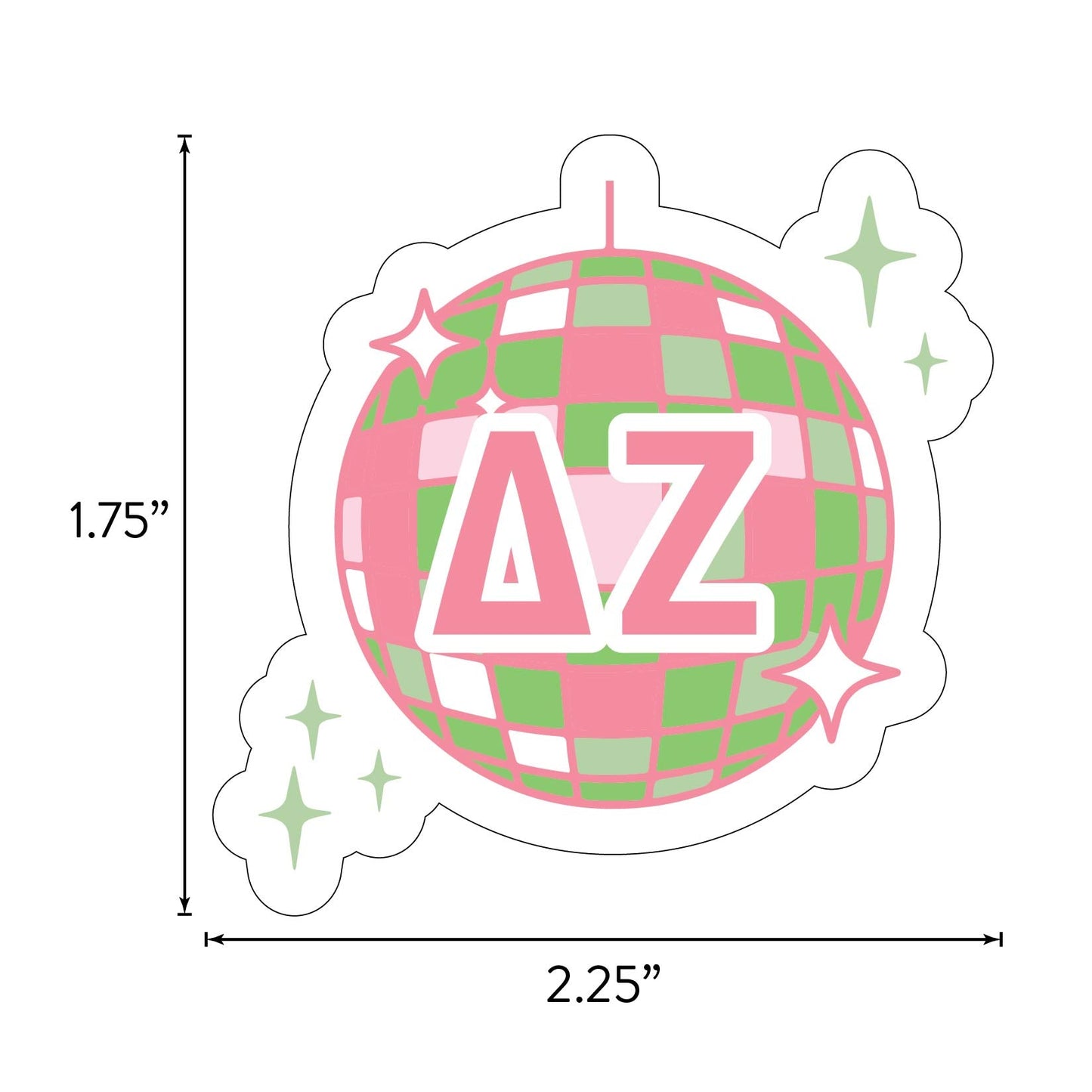 Delta Zeta Sticker Sheet - Western Disco Design