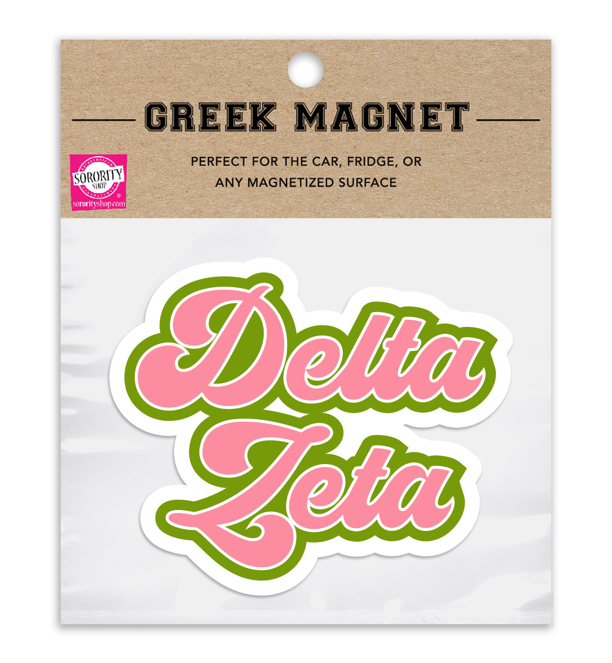 Delta Zeta Retro Sorority Car Magnet Set of 2