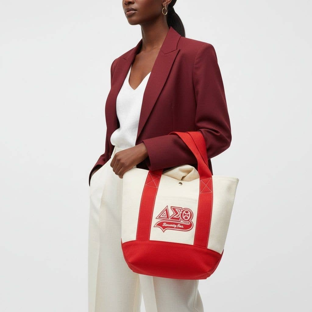 DST Delta Sigma Theta Mini Canvas Tote Bag 1913 Embroidered Merch