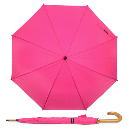 Wooden Auto-Open Umbrella with Metal Frame -UL1704