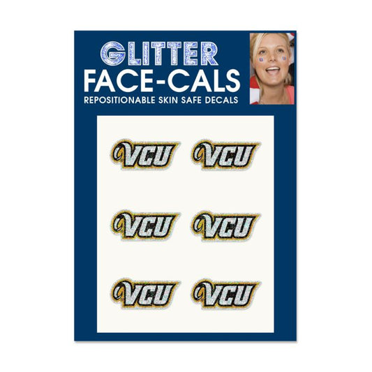 VCU Rams Glitter Tattoo 6 Pack