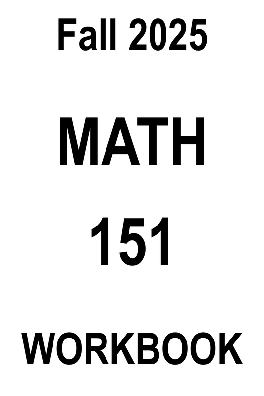 VCU MATH 151 Fall 2025 Workbook