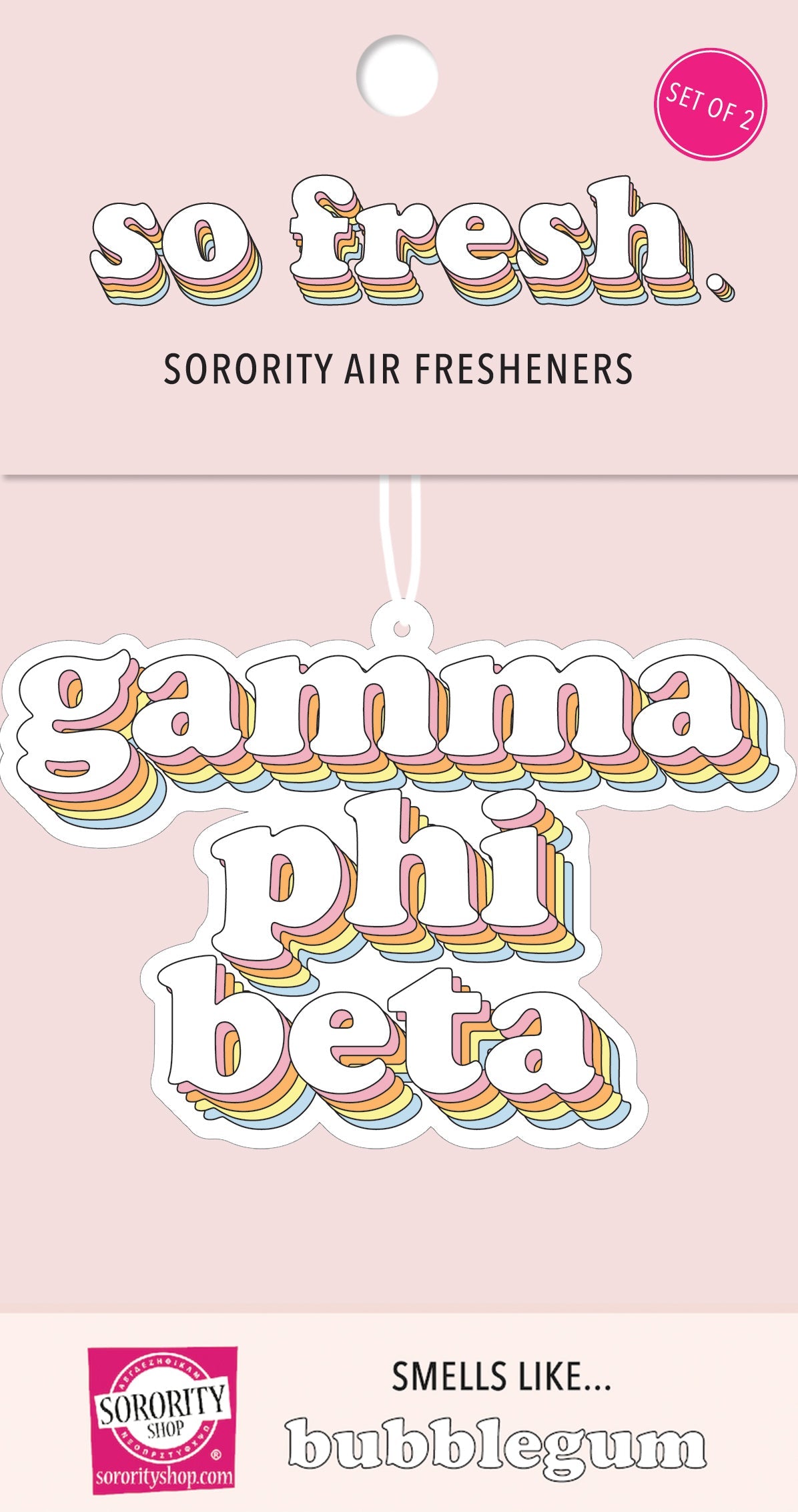 Gamma Phi Beta - Retro Air Freshener - Bubblegum Scented - Virginia Book Company