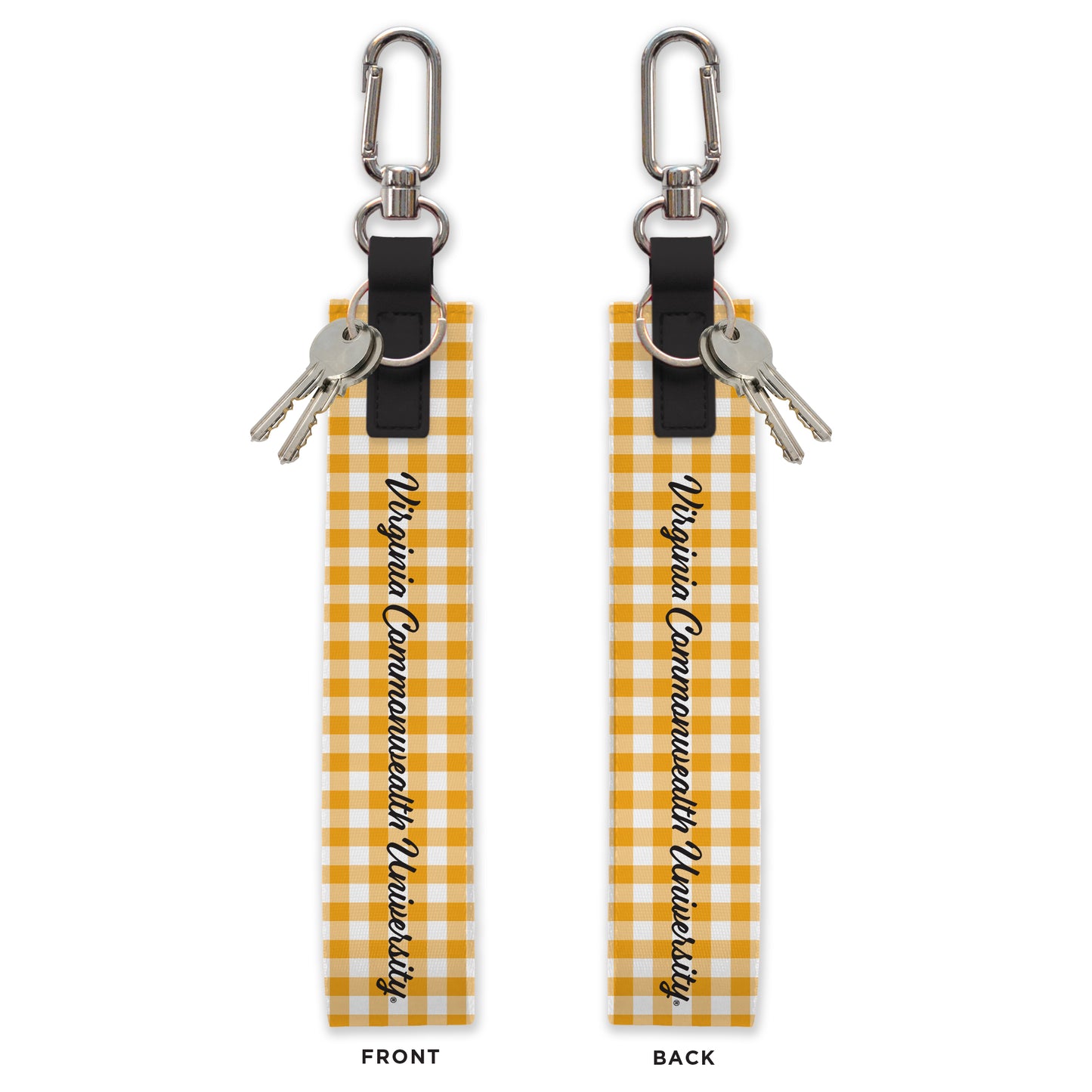 VCU Yellow Gingham Oversized Strap Keychain