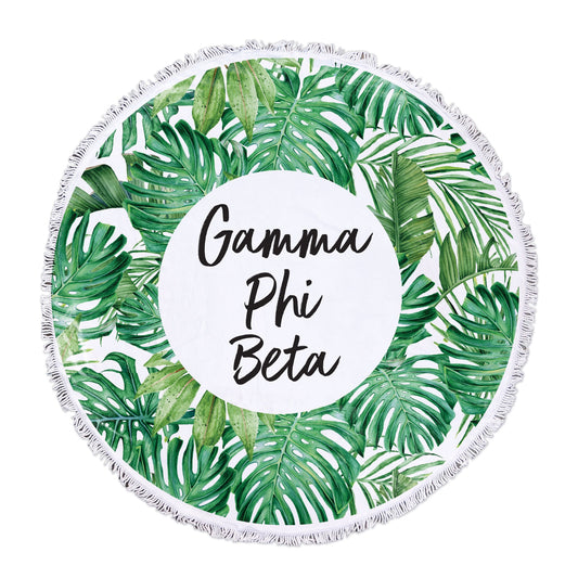 Gamma Phi Beta Palm Leaf Fringe Towel Blanket