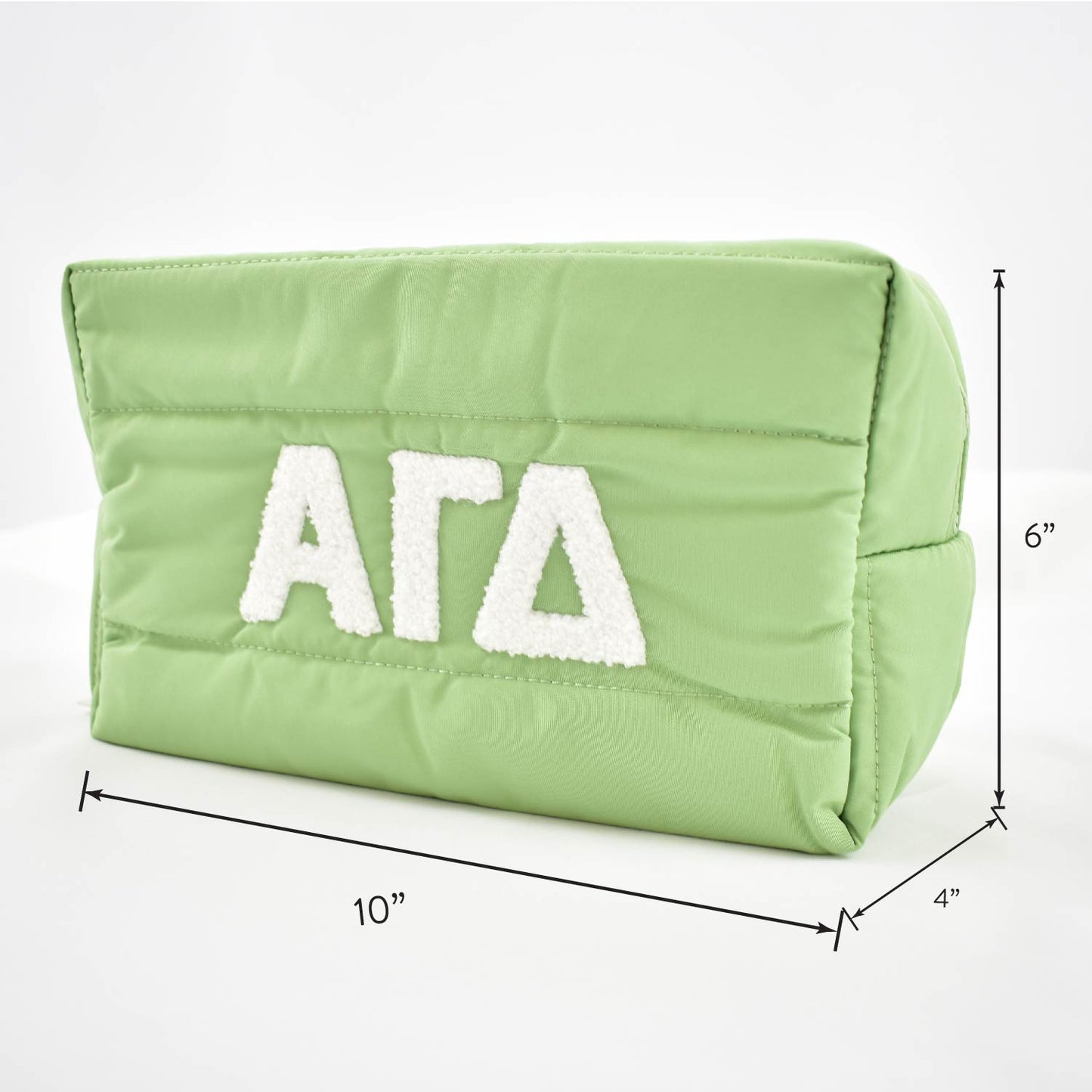 Alpha Delta Pi Makeup Bag - Puffer Style with Sorority Letters