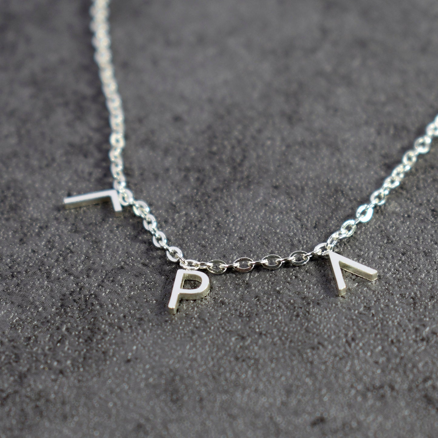 Gamma Rho Lambda Silver Greek Letters Necklace