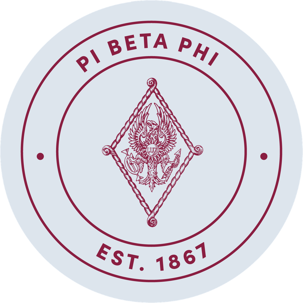 Pi Beta Phi Sorority Car Decal Sticker- Full Color Circle Logo