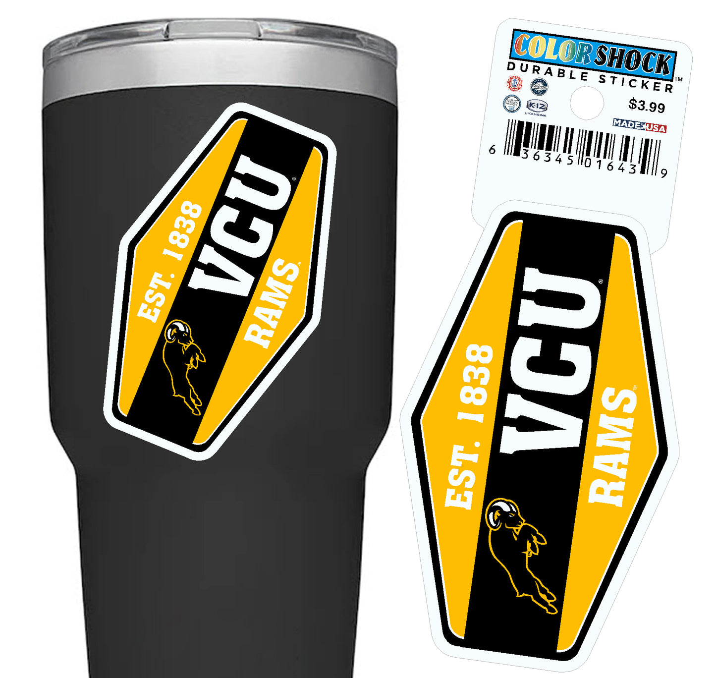 VCU Hex Durable Sticker