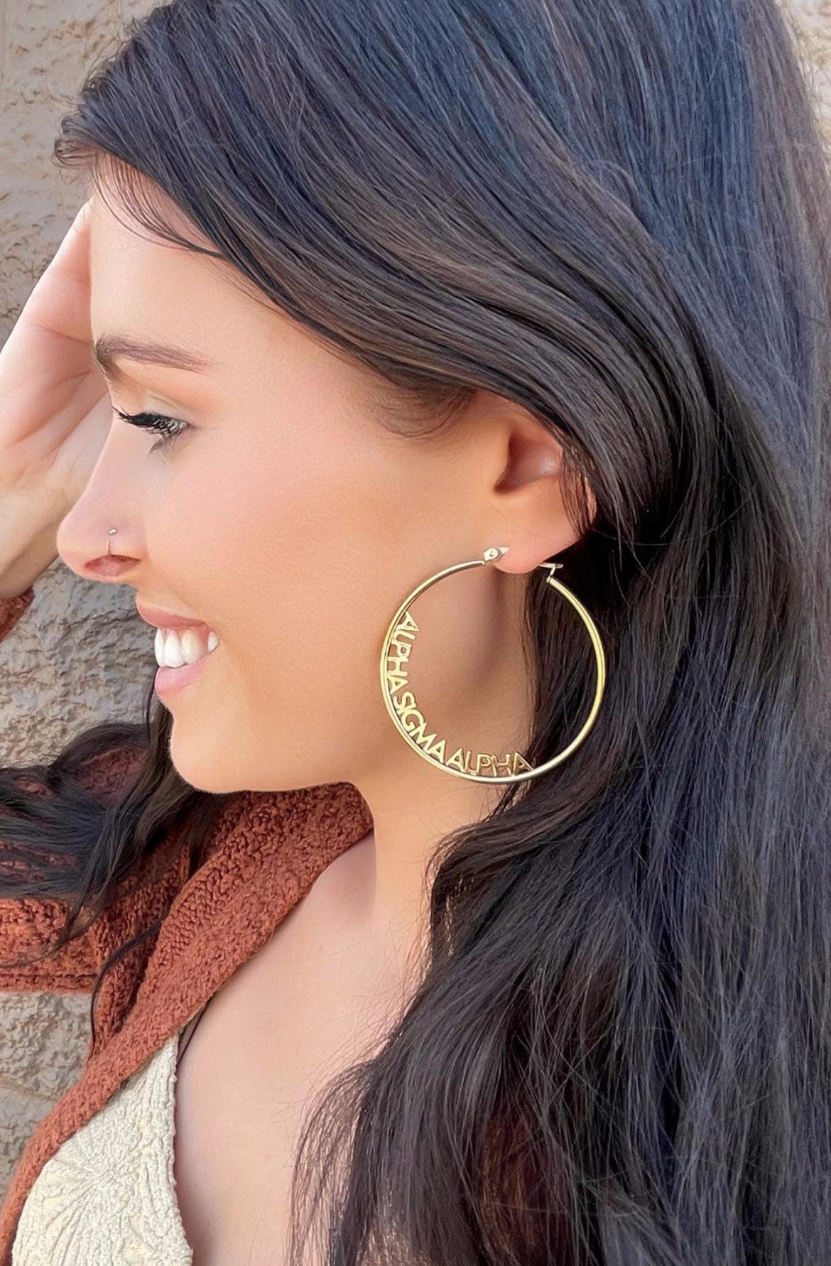 Alpha Delta Pi Earrings - Hoop Design