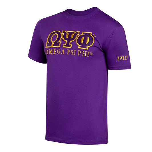 Omega Psi Phi Luxury Embroidered Tee