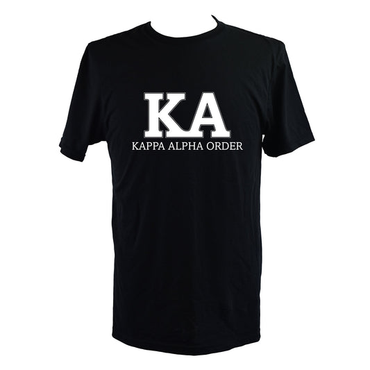 Kappa Alpha Order Fraternity T-Shirt- Varsity Greek Letters Design