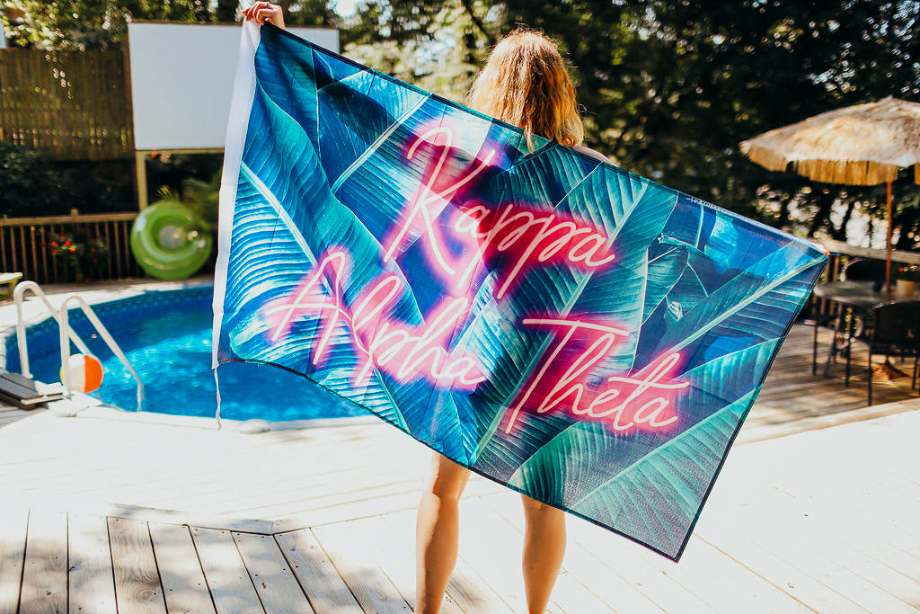 Kappa Alpha Theta Neon Palm Flag